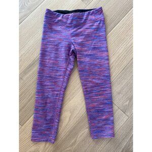 Athleta Girl Striped Purple & Pink Capri Leggings Size 10/12